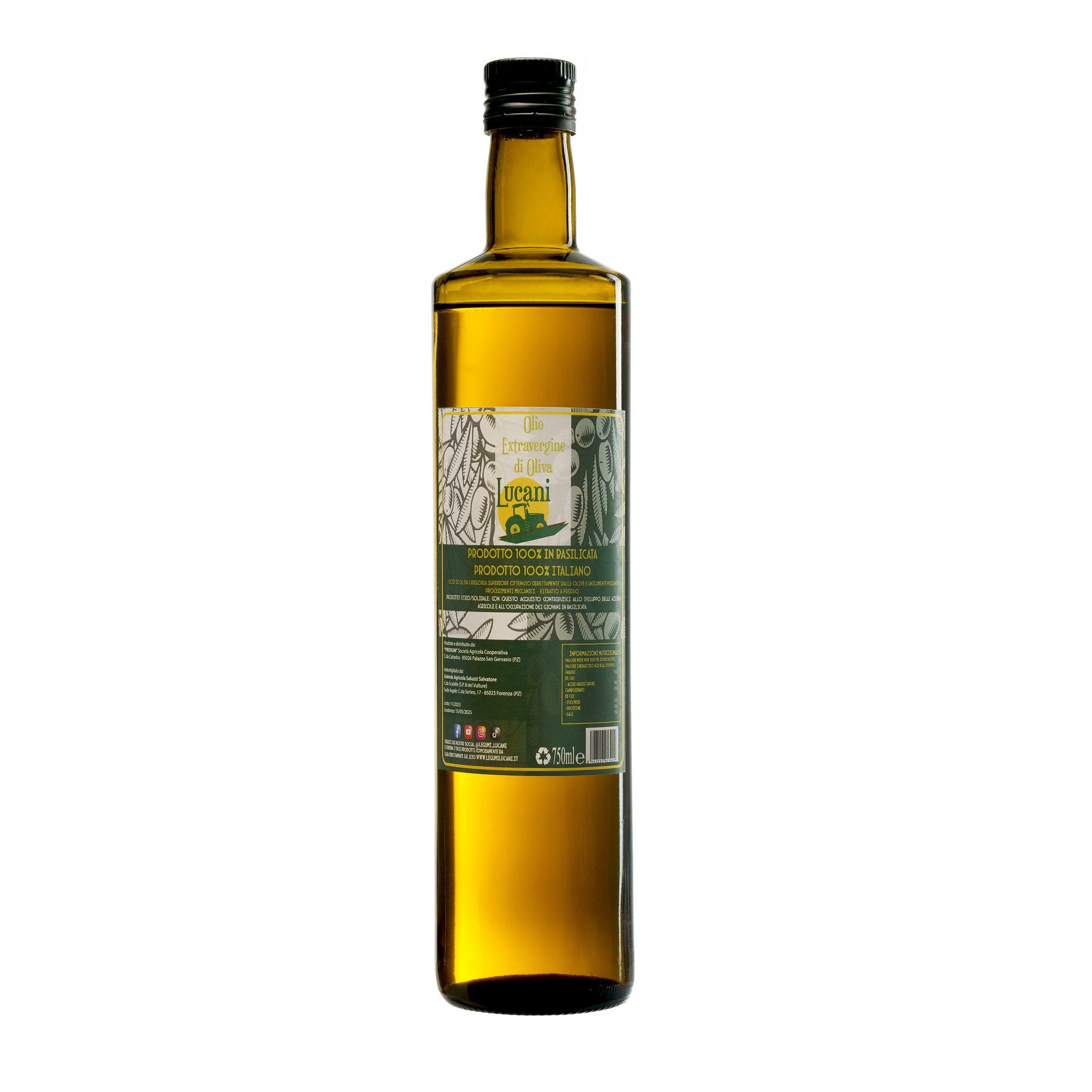 OLIO EXTRA VERGINE DI OLIVA - Coltivato in Basilicata, Italia.